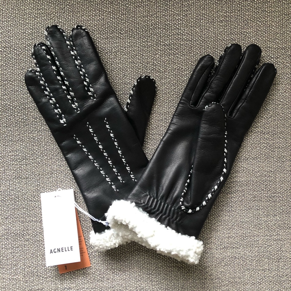 Agnelle Leather Stitched Gloves